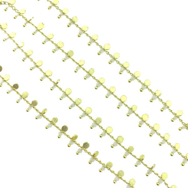 Schakelketting gold plated facet wit 7x3mm - prijs per 10cm-Kraaltjes van Renate