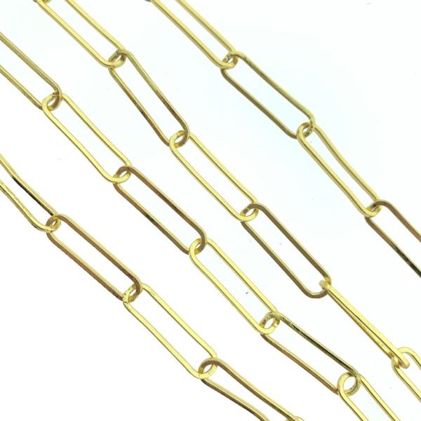 Schakelketting gold plated groot 23x5mm - prijs per 10cm-Kraaltjes van Renate