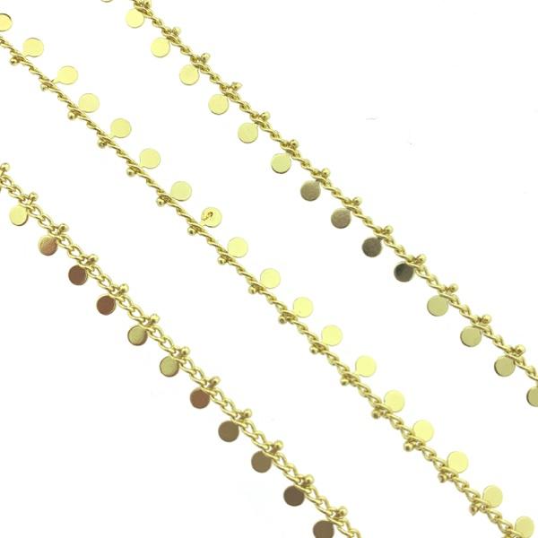 Schakelketting gold plated muntjes 3mm - prijs per 10cm-Kraaltjes van Renate