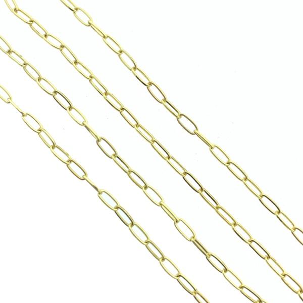 Schakelketting gold plated ovaal klein 6x2.5mm - prijs per 10cm-Kraaltjes van Renate