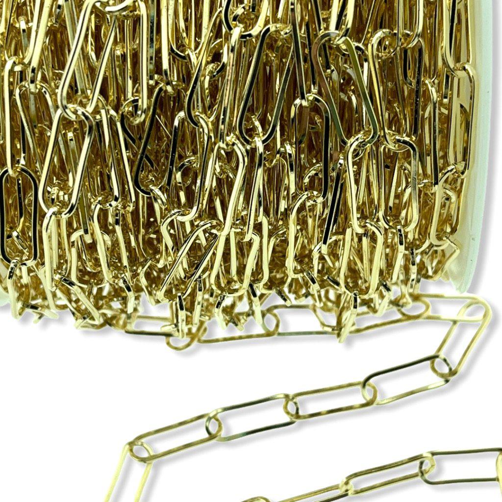 Schakelketting ovaal goud 15x6mm - prijs per 50cm-Kraaltjes van Renate