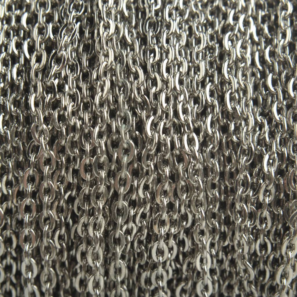 Schakelketting ovaal plat 3x2mm - per meter-Kraaltjes van Renate