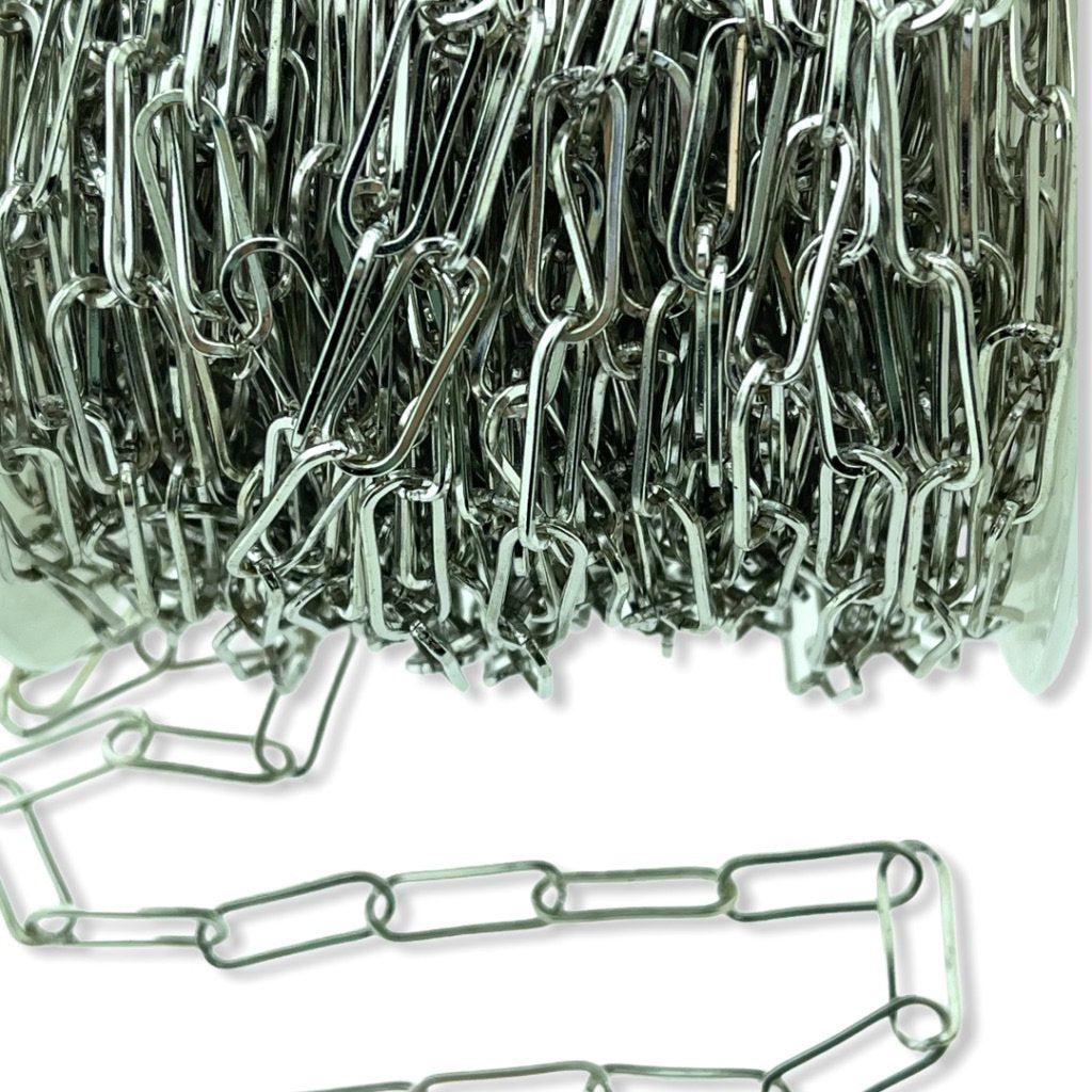 Schakelketting ovaal zilver 18x6mm - prijs per 50cm-Kraaltjes van Renate