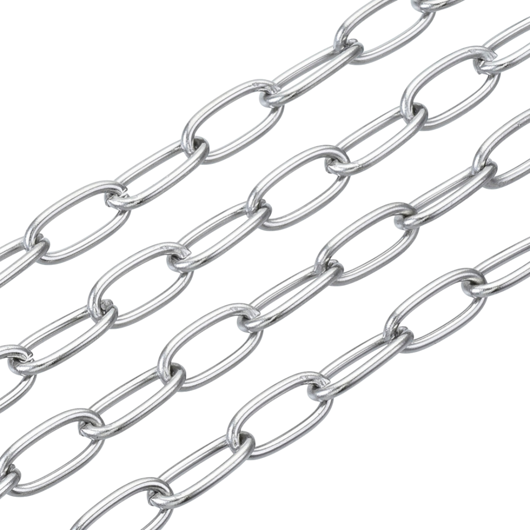 Schakelketting paperclip RVS zilver 10x5mm- per 10cm-ketting-Kraaltjes van Renate