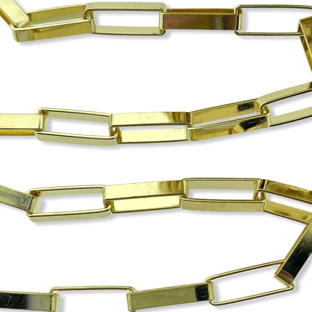 Schakelketting rechthoek goud 17x7mm - prijs per 50cm-Kraaltjes van Renate