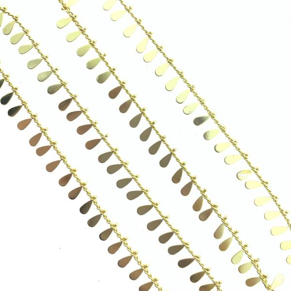 Schakelketting teardrop 18K gold plated 9x2mm - prijs per 10cm-Kraaltjes van Renate