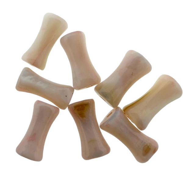 Schelp BambooStick Misty Rose 8x4,5mm - 8 stuks-Kralen-Kraaltjes van Renate