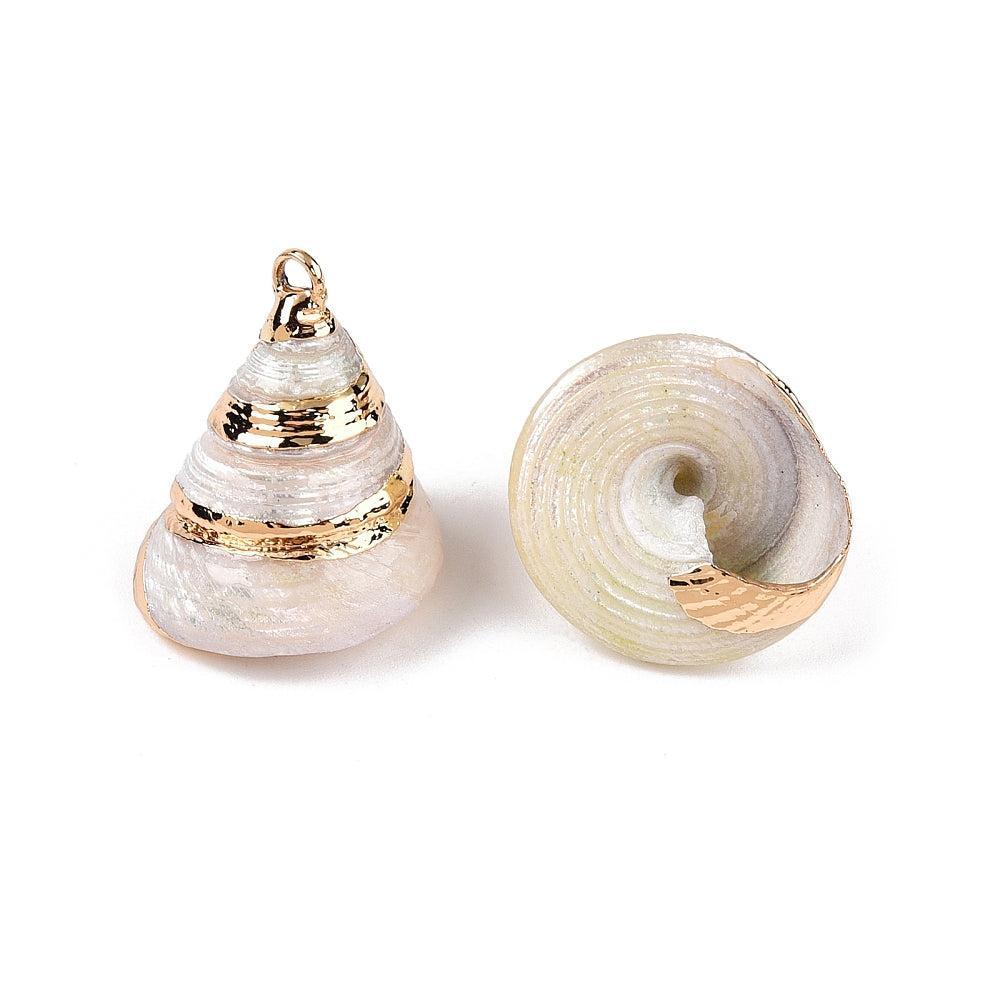 Schelp Bedel Goud 24.5mm - per stuk-Bedels-Kraaltjes van Renate
