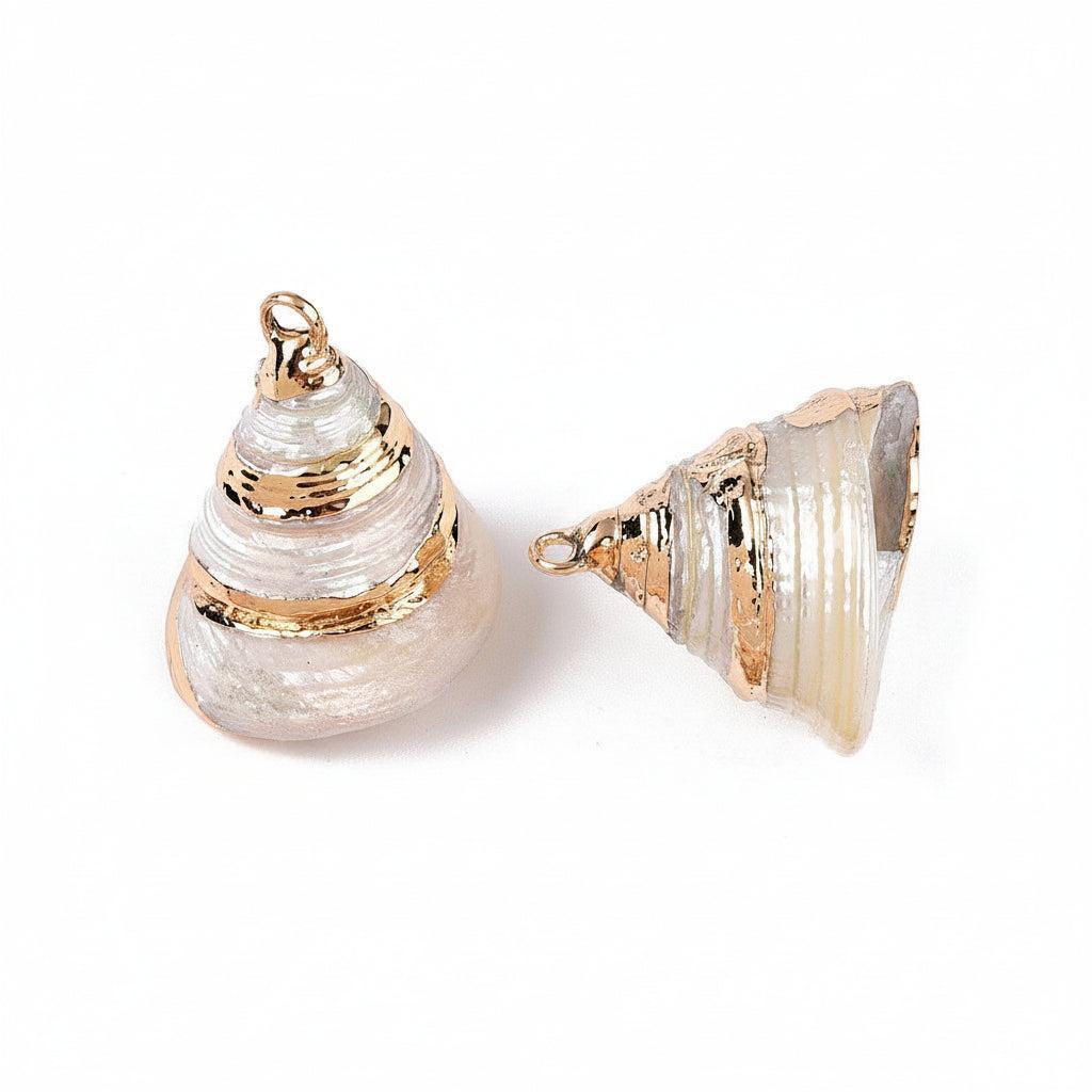 Schelp Bedel Goud 24.5mm - per stuk-Bedels-Kraaltjes van Renate