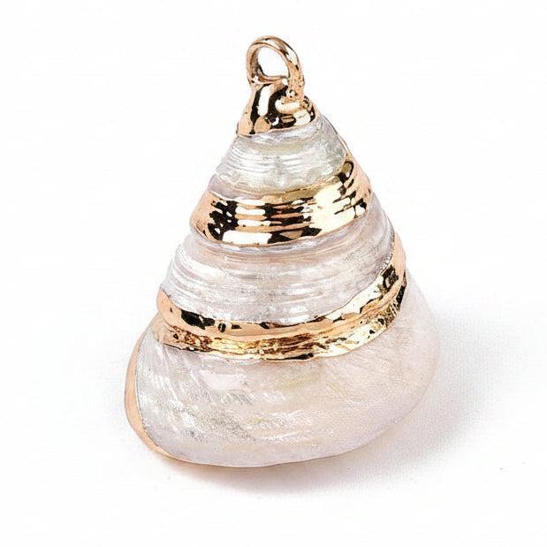 Schelp Bedel Goud 24.5mm - per stuk-Bedels-Kraaltjes van Renate