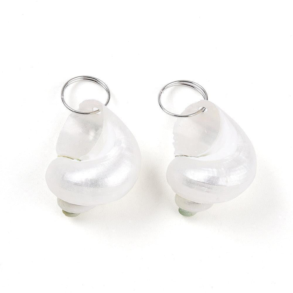 Schelp Bedel Spiraalschelp Zilver Crème 30mm - per stuk-Bedels-Kraaltjes van Renate