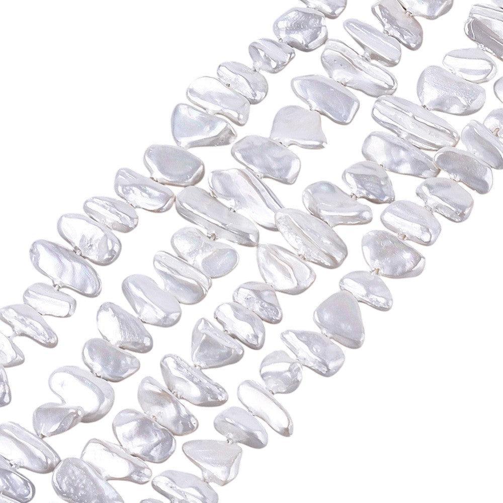 Electroplate Schelpparel Kraal Chips Crèmewit 9.5x23mm - per stuk-Kralen-Kraaltjes van Renate