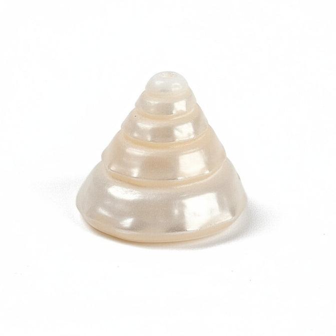 Schelp Kralen Kegel Wit Parelmoer 12-19mm - per stuk-Kralen-Kraaltjes van Renate