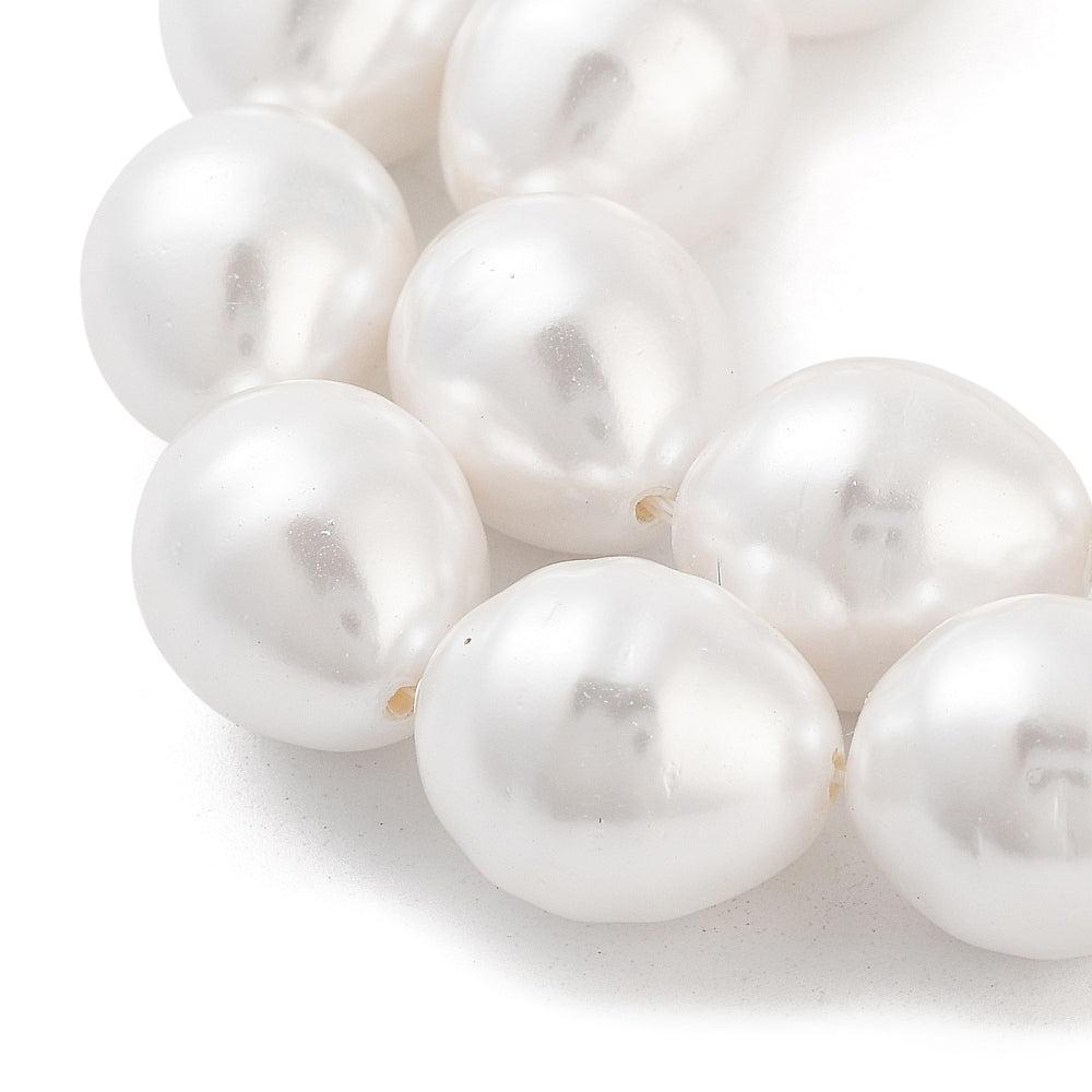 Schelp Kralen Parel Ovaal Wit 17x13mm - per stuk-Kralen-Kraaltjes van Renate