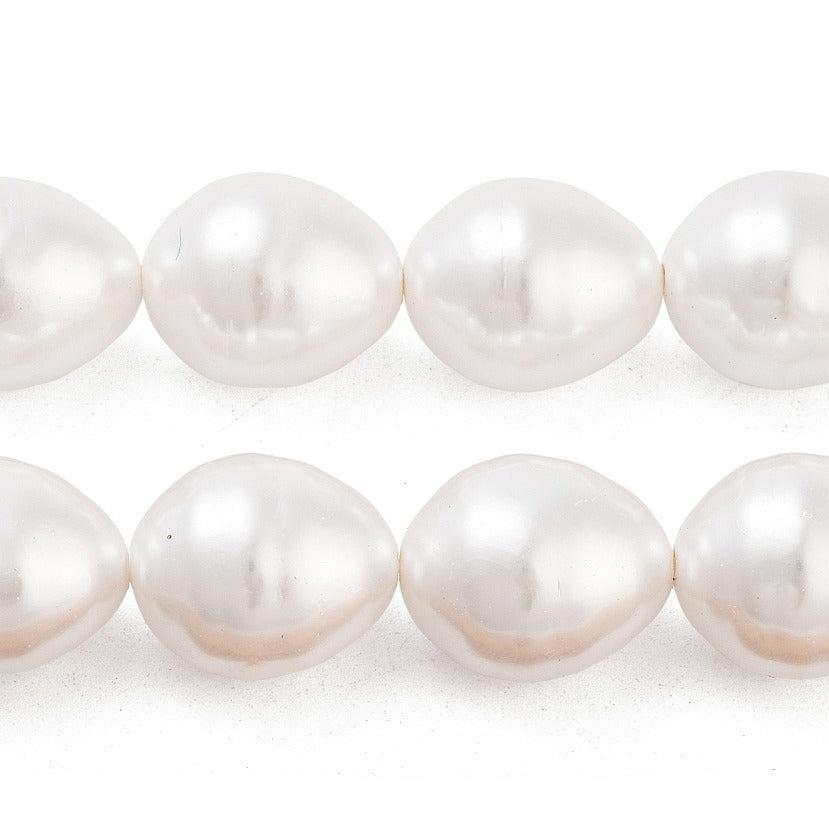 Schelp Kralen Parel Ovaal Wit 17x13mm - per stuk-Kralen-Kraaltjes van Renate