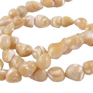 Schelp Kraal Rond Beige Wit 8mm - per stuk-Kralen-Kraaltjes van Renate