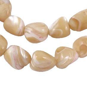Schelp Kraal Rond Beige Wit 8mm - per stuk-Kralen-Kraaltjes van Renate