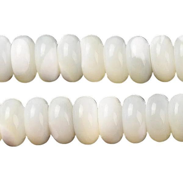 Schelp Kralen Trochus Rondel Wit 10x5mm - per stuk-Kralen-Kraaltjes van Renate