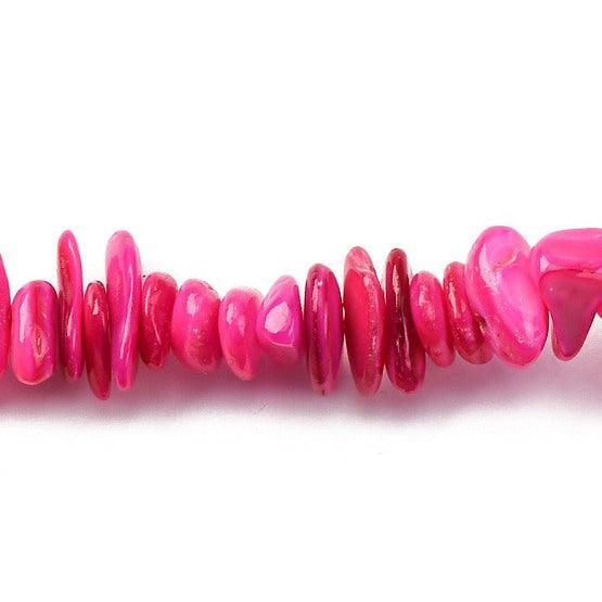 Schelp Kralen Chip Magenta Roze - ±63 stuks-Kralen-Kraaltjes van Renate