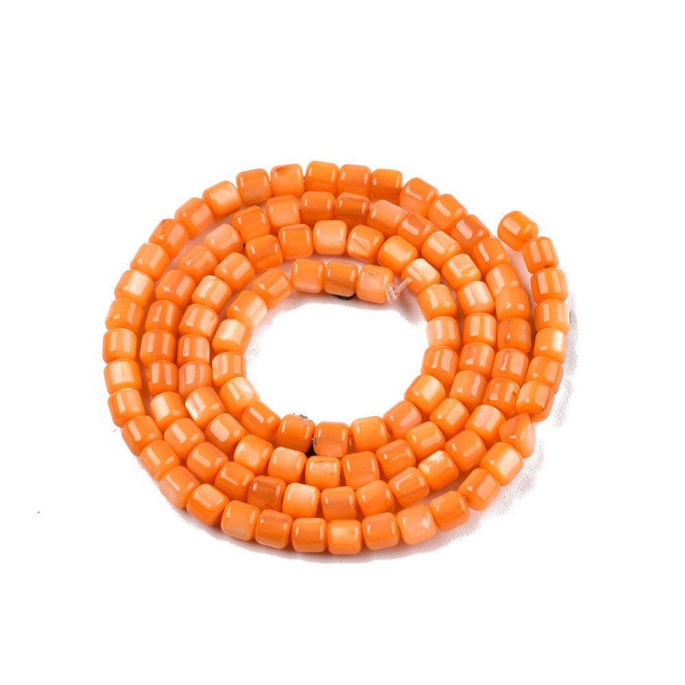 Schelp Kralen Cilinder Pastel Oranje 3.5x3.5mm - 10 stuks (kopie)-Kralen-Kraaltjes van Renate