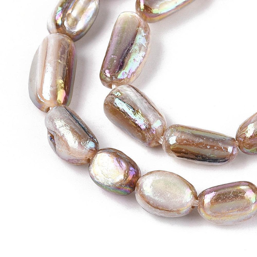 Schelp Kralen Nugget Tan 14mm - per 10 stuks-Kralen-Kraaltjes van Renate