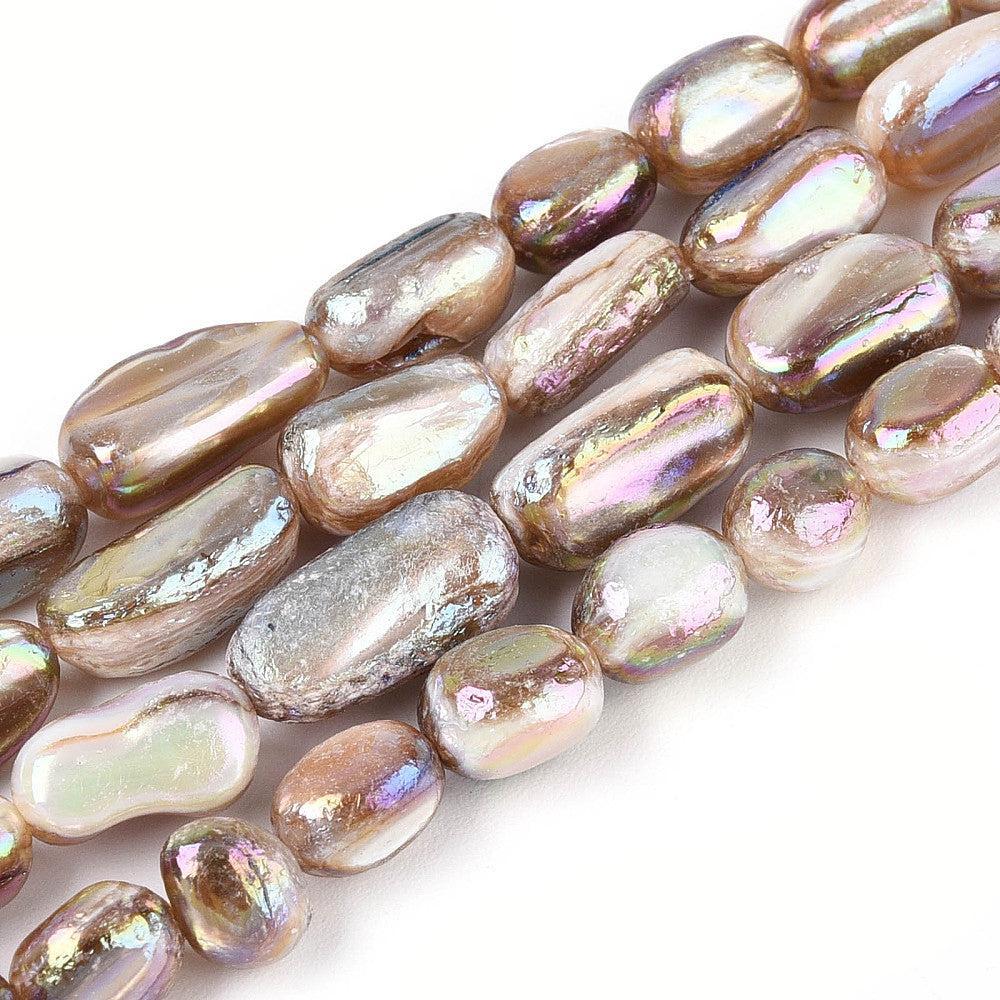 Schelp Kralen Nugget Tan 14mm - per 10 stuks-Kralen-Kraaltjes van Renate