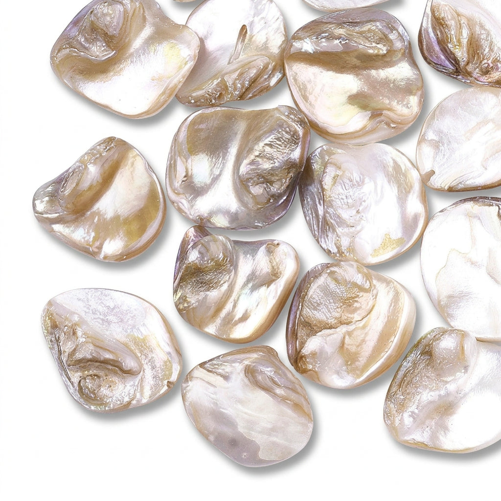 Schelp Kralen Nugget Naturel 18-22mm - 25 stuks-Kralen-Kraaltjes van Renate