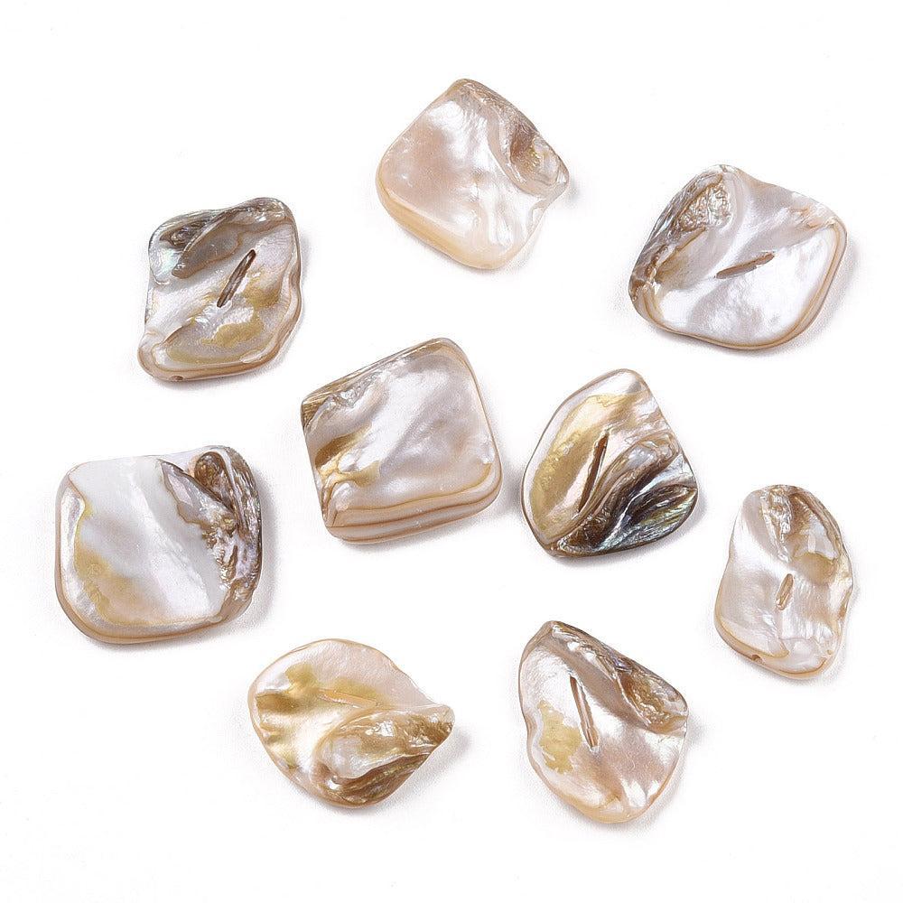 Schelp Kralen Nugget Naturel 18-22mm - 25 stuks-Kralen-Kraaltjes van Renate