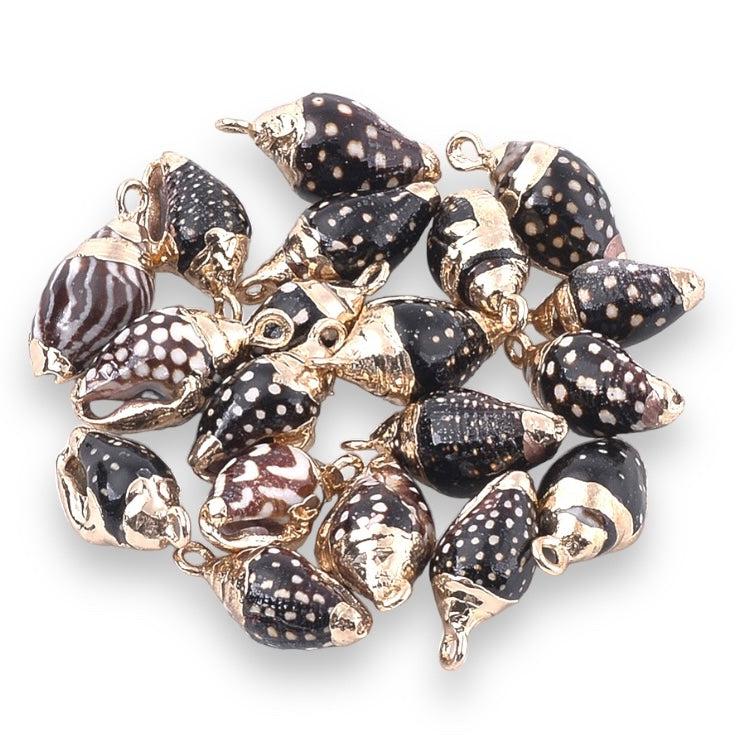 Schelp bedel trompet Bruin-Goud ±18x10mm-Kralen-Kraaltjes van Renate