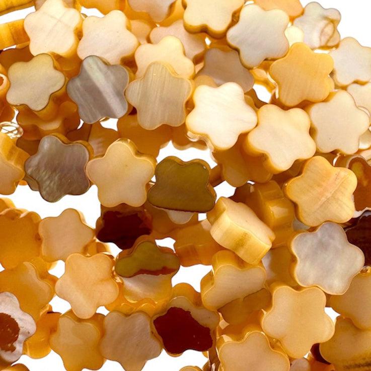 Schelp bloemetje peachpuff 8x3mm - per stuk-Kralen-Kraaltjes van Renate