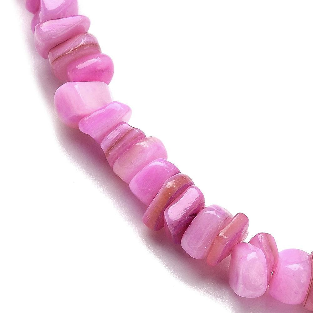 Schelp chip kralen HotPink 4.5-9x4,5-7mm - ±10cm-Kralen-Kraaltjes van Renate