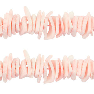 Schelp chip kralen Peach-pink 4-13x1-3mm - ±10cm-Kralen-Kraaltjes van Renate