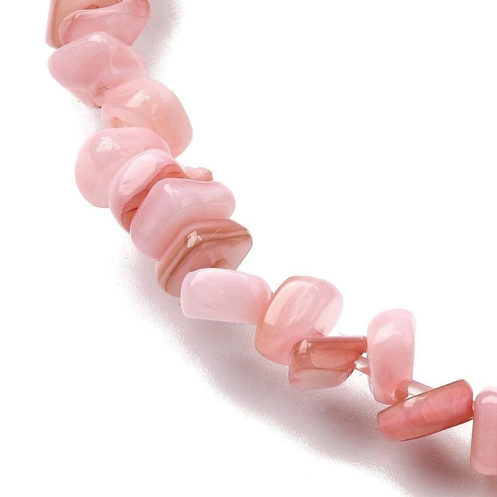 Schelp chip kralen Zalm 4.5-9x4,5-7mm - ±10cm-Kralen-Kraaltjes van Renate