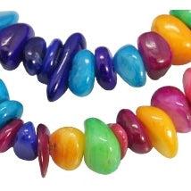 Schelp chips mix gekleurd 20x5mm- ±18cm-Kralen-Kraaltjes van Renate