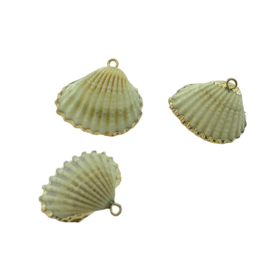 Schelp goud creme ±25x30mm-Kralen-Kraaltjes van Renate