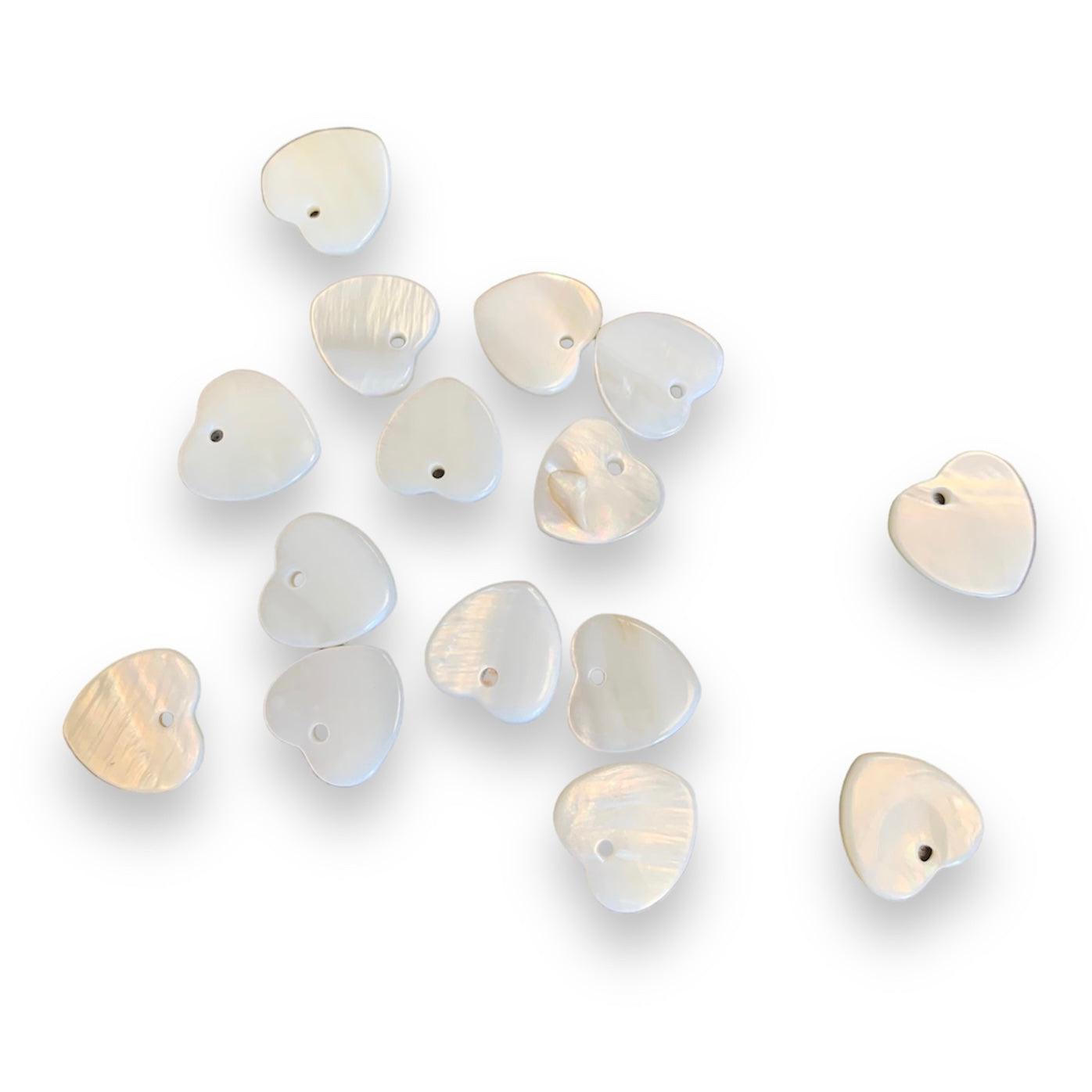 Schelp hartje White 13x10mm-Kralen-Kraaltjes van Renate