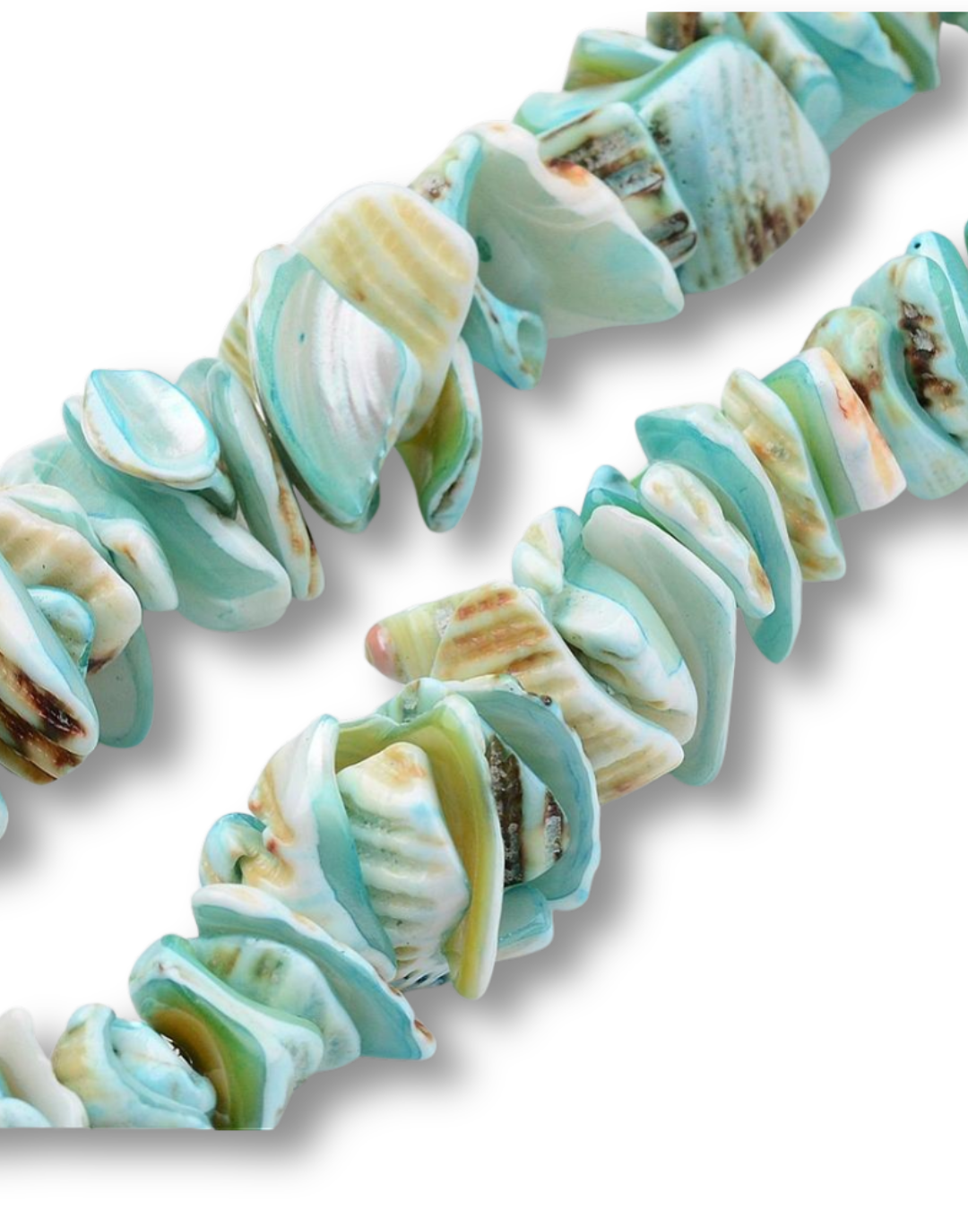 Schelp kraal teal 8-12mm - ca. 25 stuks-Kralen-Kraaltjes van Renate