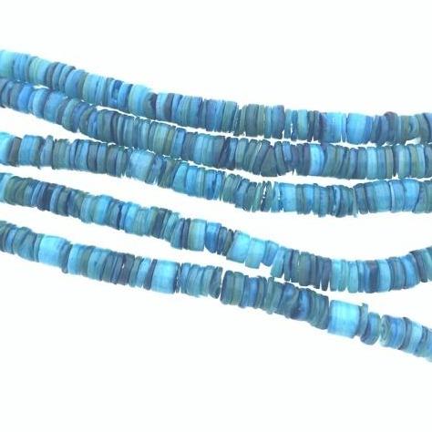 Schelp kralen disc Deep Sky Blue ±5x1mm - ±70 stuks-Kraaltjes van Renate