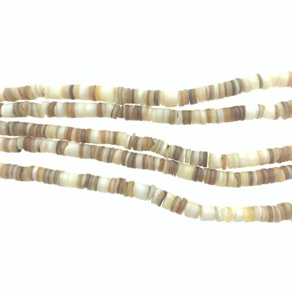 Schelp kralen disc Naturel ±5x1mm - ±70 stuks-Kraaltjes van Renate