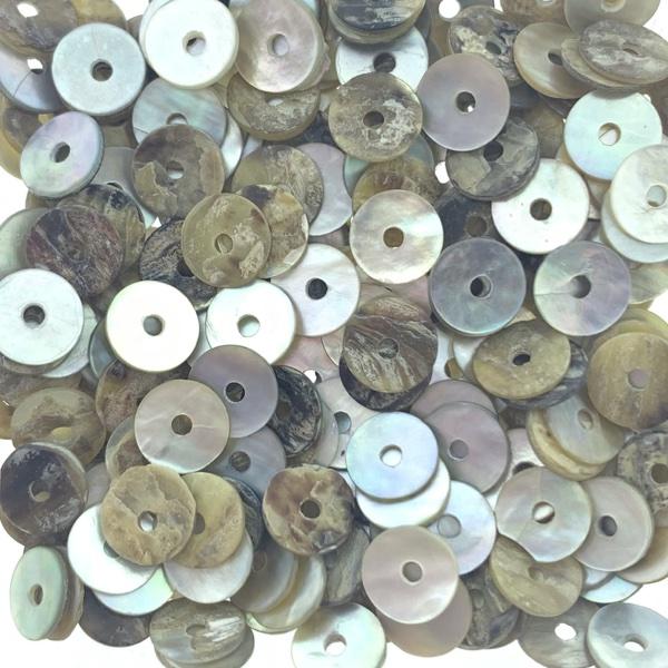 Schelp kralen disc Parelmoer Brown ±5x1mm - ±40 stuks-Kraaltjes van Renate