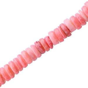 Schelp kralen discs Coral pink 6mm - ±35-40 stuks-Kraaltjes van Renate