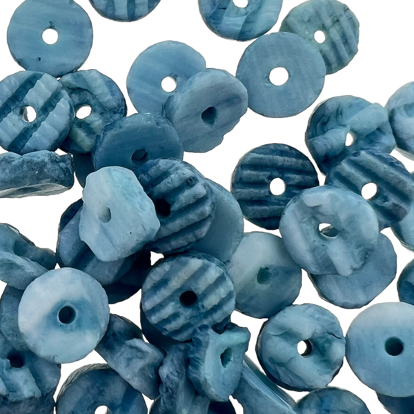 Schelp kralen discs Dark blue 6mm ±50 stuks-Kralen-Kraaltjes van Renate