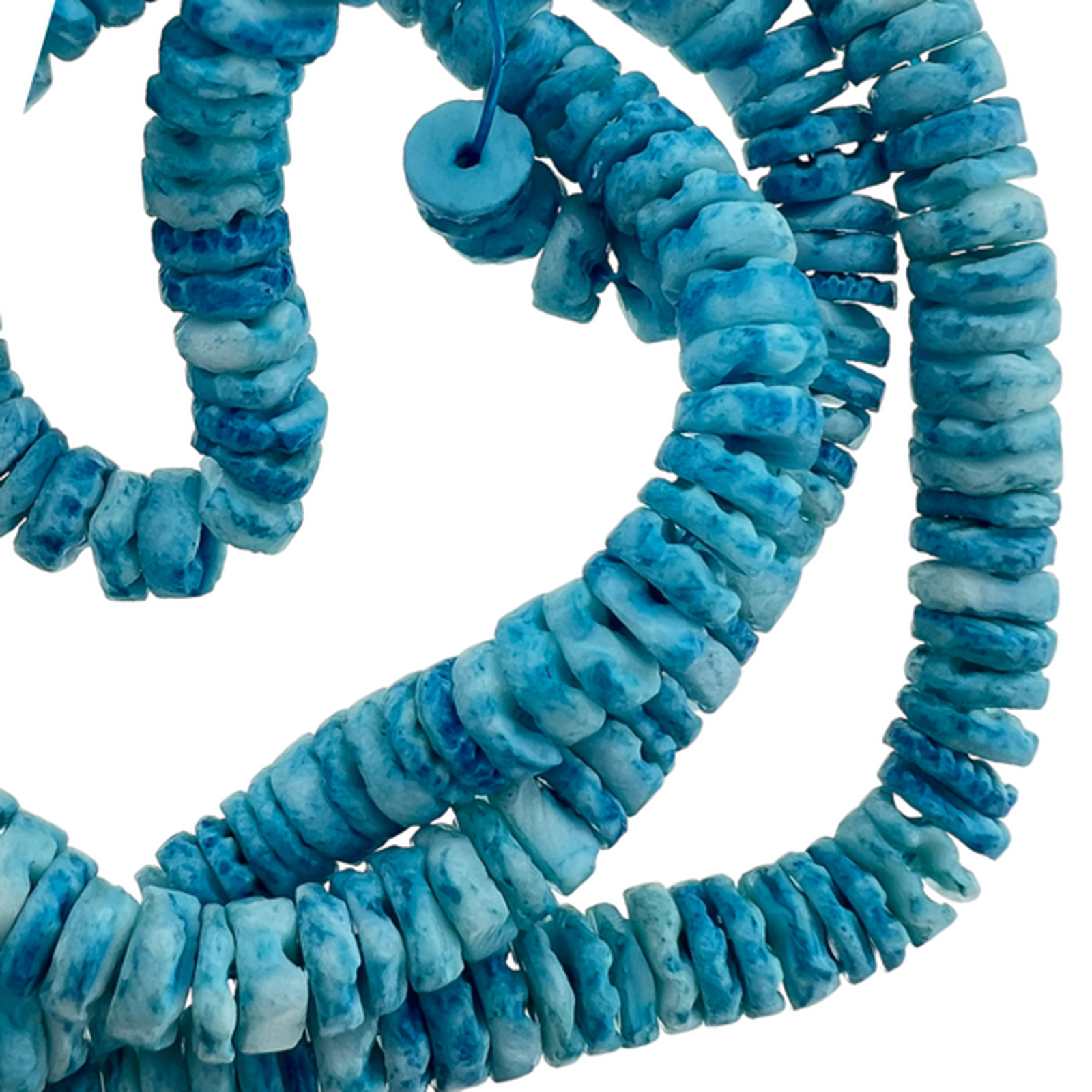 Schelp kralen discs blauw 6mm ±50 stuks-Kralen-Kraaltjes van Renate