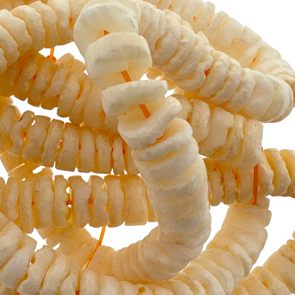 Schelp kralen discs soft orange 6mm ±50 stuks-Kralen-Kraaltjes van Renate