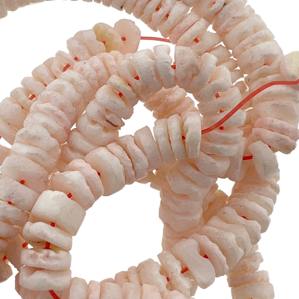 Schelp kralen discs soft pink 6mm ±50 stuks-Kralen-Kraaltjes van Renate