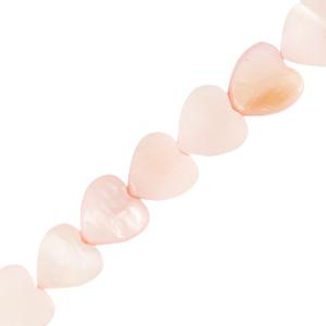 Schelp kralen hartje Soft pink 8mm-Kraaltjes van Renate
