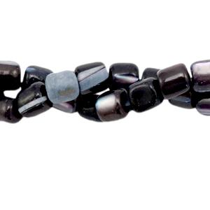 Schelp kralen mini tubes Anthracite black 4x3,5mm - 12 stuks-Kraaltjes van Renate