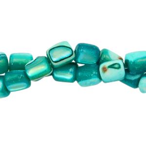 Schelp kralen mini tubes Blue zircon 4x3,5mm - 12 stuks-Kraaltjes van Renate