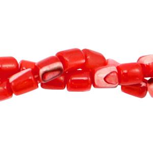 Schelp kralen mini tubes Fiery red 4x3,5mm - 12 stuks-Kraaltjes van Renate