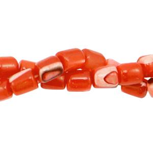Schelp kralen mini tubes Spicy orange 4x3,5mm - 12 stuks-Kraaltjes van Renate